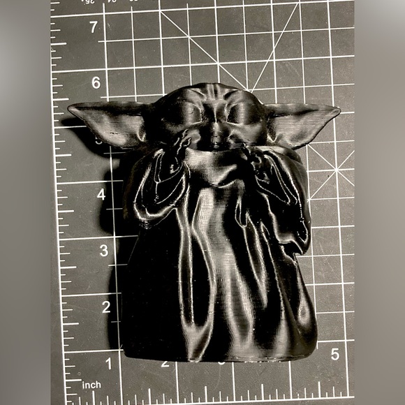 Black 3D Printed Grogu Baby Yoda Statue Unpainted The Mandalorian - Picture 2 of 16